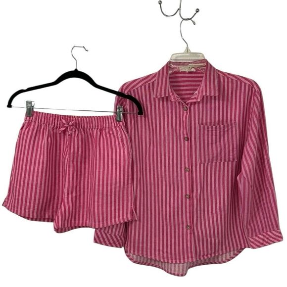 Jessica Simpson Pink Stripe Shorts Set(Size XL 12) - Picture 4 of 7